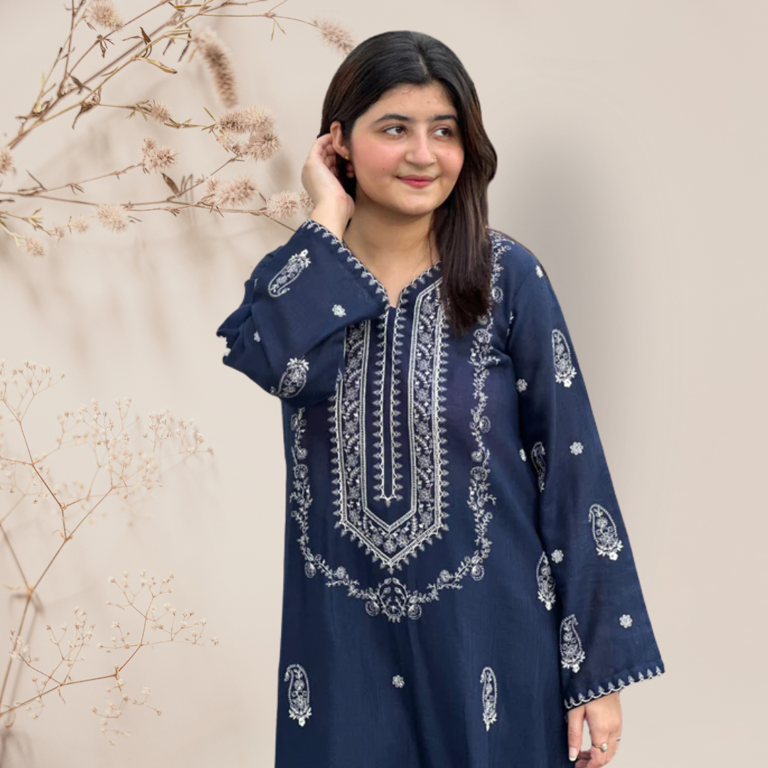 Sapphire Charm – Embroidered Lawn 2-Piece Unstitched Set