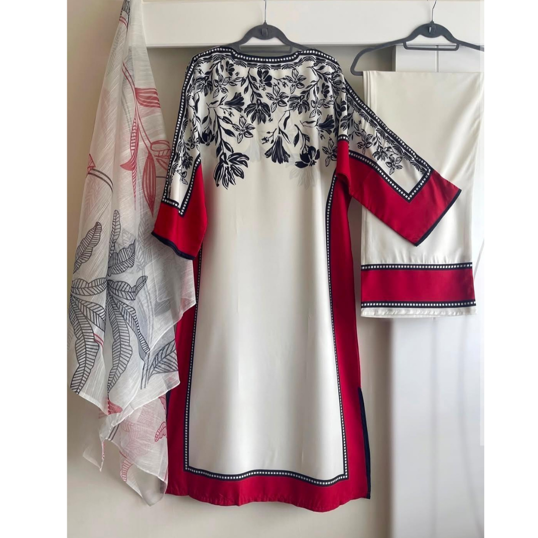 Arabian Blossom Lawn Suit - 3 Pcs