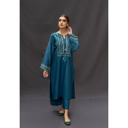 Blue Embroidered Lawn 2-Piece Suit