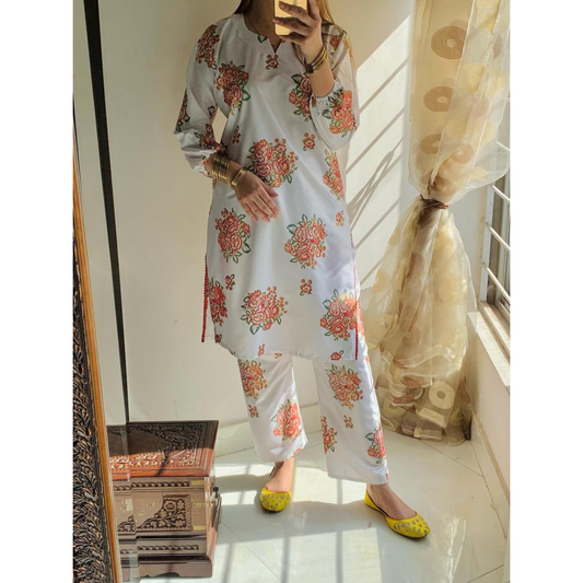 Women’s Linen Printed 2-Piece Suit