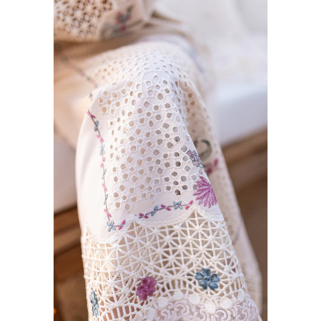 Women’s Chikankari Embroidered Lawn Suit | 3 Piece Off White